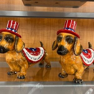Blue skies stand tall, Dachshund statue